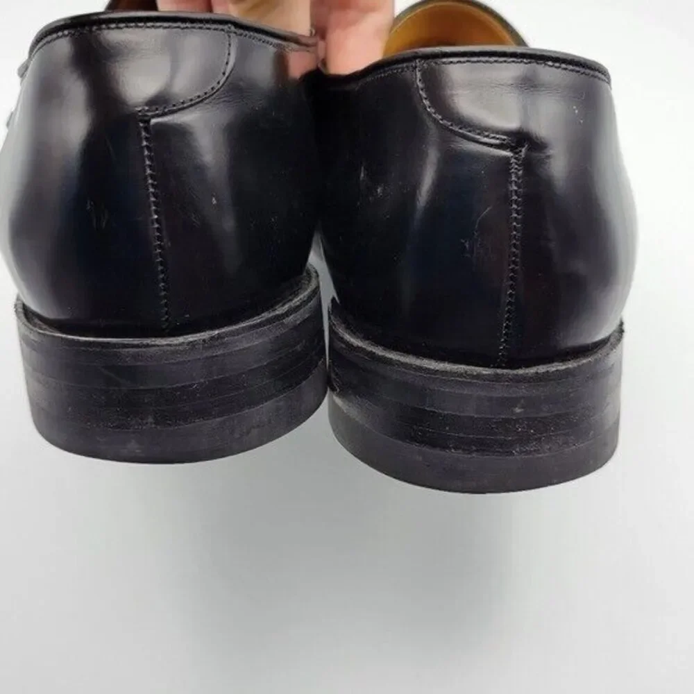Barker Flex Mens Black Monk Strap Buckle Leather Dress Shoes 11.5